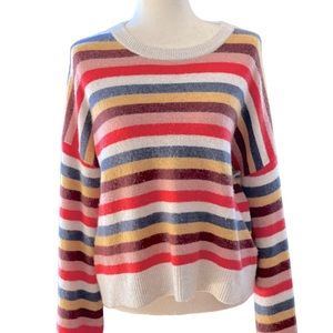 MADEWELL Cardiff Striped Crewneck Sweater Merino Wool Blend XS